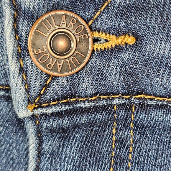 LulaRoe Magic Waist Denim Stretch Distressed Skinny Jeans Size 40 - Picture 3 of 8